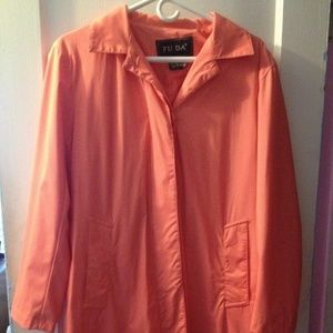 Fu Da Coral Pink Long Rain Jacket